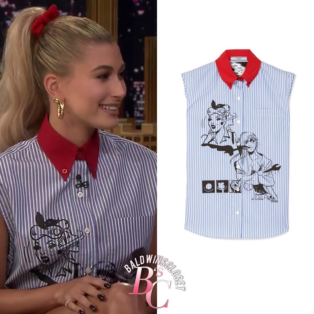 Prada women’s sleeveless button down shirt.